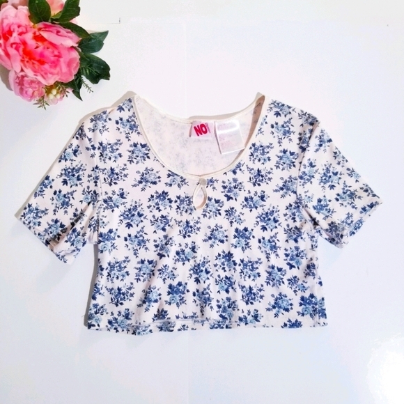 NO BOUNDARIES Vintage 90s Grunge Floral Crop Top - Picture 1 of 9
